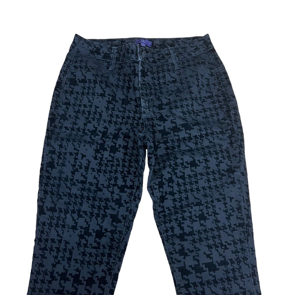 NYDJ Women's Jeans Super Skinny Houndstooth Velvet Black Size 4